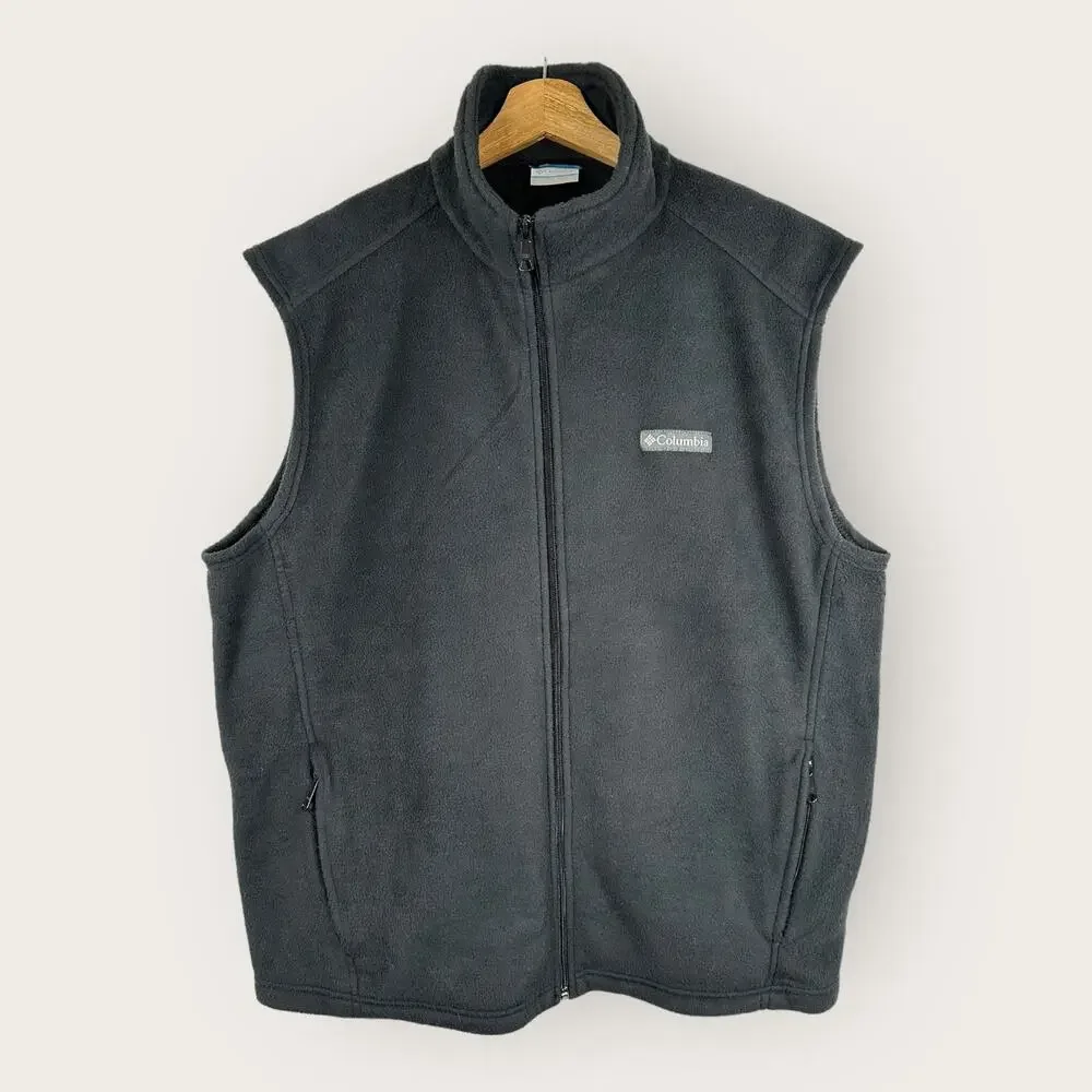 Columbia Mens size Large Steens Mountain Fleece Vest Black 1639261 Gorpcore